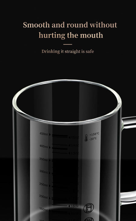 Y-244 Milk Cup Caffeine Beaker Mug Graduated Beaker With Handle Borosilicate Glass Multi-Function Food Grade Measuring Cups