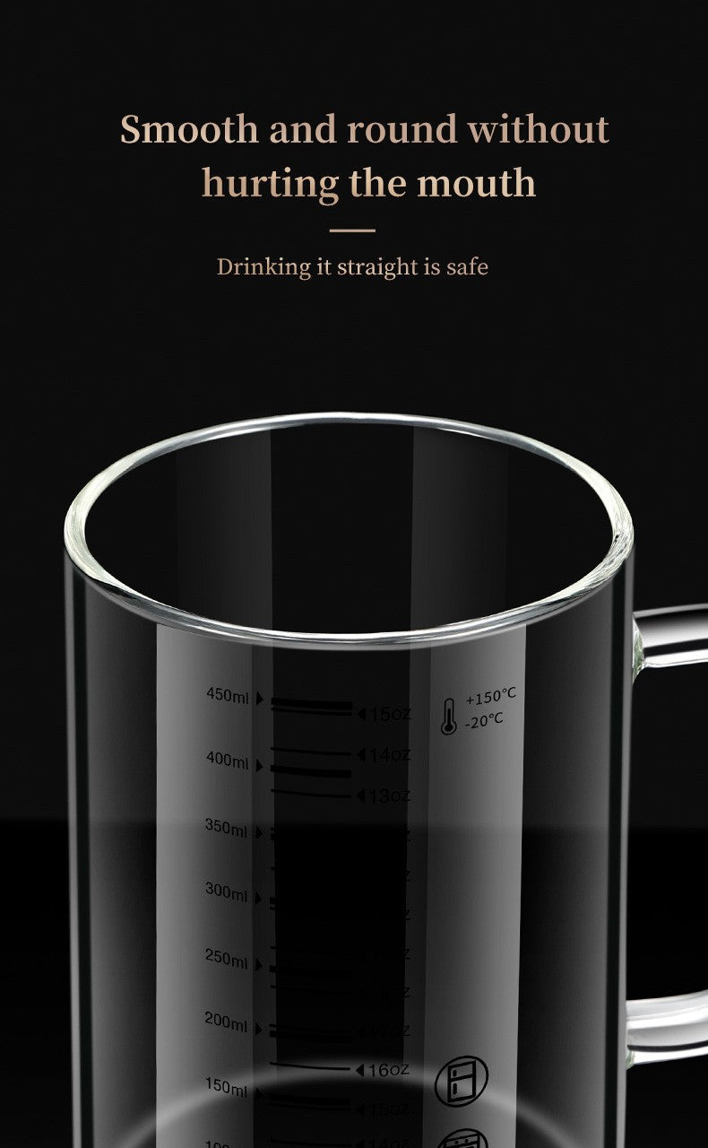 Y-244 Milk Cup Caffeine Beaker Mug Graduated Beaker With Handle Borosilicate Glass Multi-Function Food Grade Measuring Cups