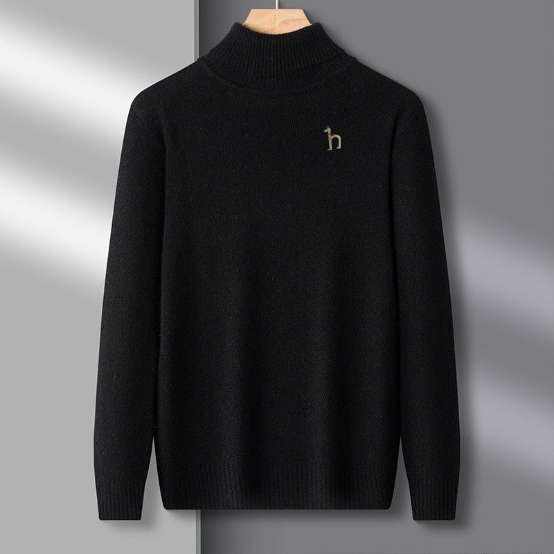 Hot Sales Autumn Winter New Men's Long Sleeve High Neck Pullover Sweater Luxury Quality Print Soft Warm Knitted Fashion Menswear
