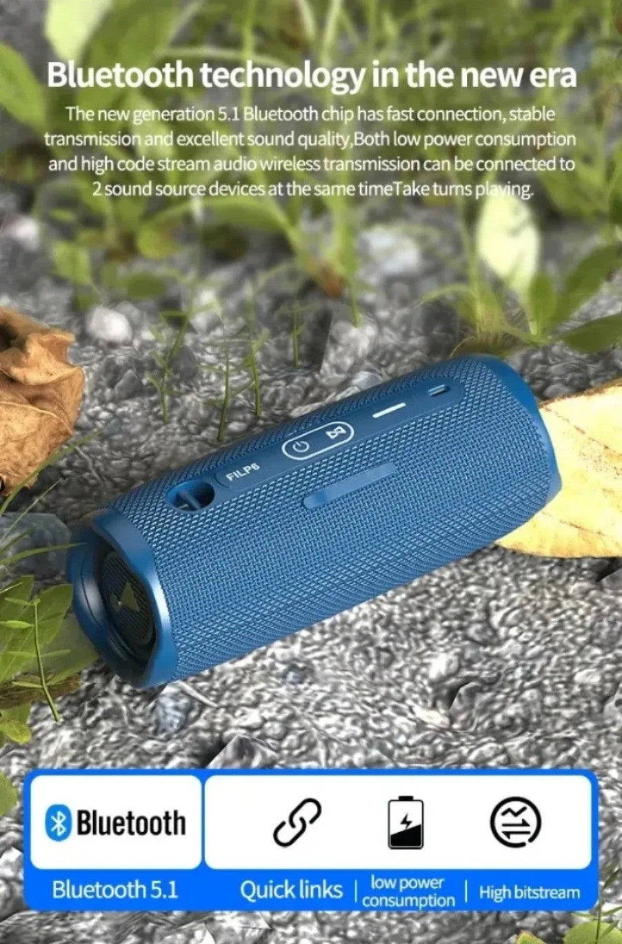 Portable Flip6 Bluetooth Speaker Multi-Function TWS Audio Caixa De Som Outdoor Subwoofer Wireless Home Theater Dual Speaker