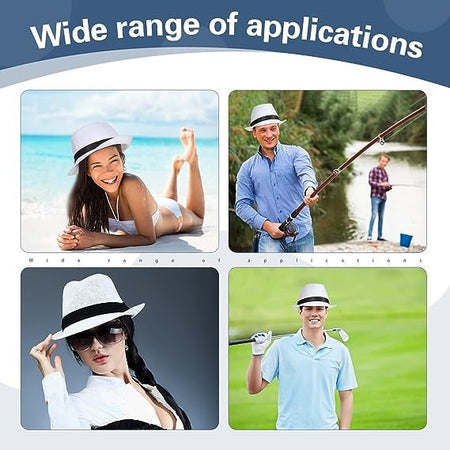10/24 Pack 1920s Fedora Hats for Men Short Brim Sun Panama Hats Classic Pork Pie Hats Summer Hat for Women Party Wedding Costume