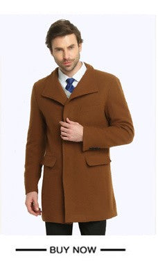 winter jackets men thicken woolen coat long outwear male warm overcoats fur wool & blends mens clothing l-4xl #18168 Holyrising