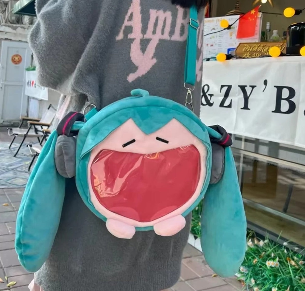 Hatsune Shoulder Bag New Backpack Cute Anime Girl Plush Cartoon Kawaii Knapsack Student Bag Packet Kids Gifts Toys