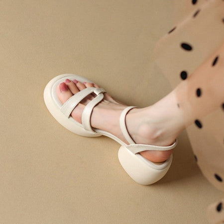 Designer New Women's Sandals 2025 New Fashion High Heels Summer Outdoor Beach Shoes Mary Jane Women Open Toed Thick Heel Sandals