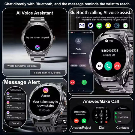 2025 New Military T-Rex 3 Ultra GPS Smart Watch 1000mAh Battery 10ATM Waterproof Compass Flashlight Sports trackr Smartwatch Men