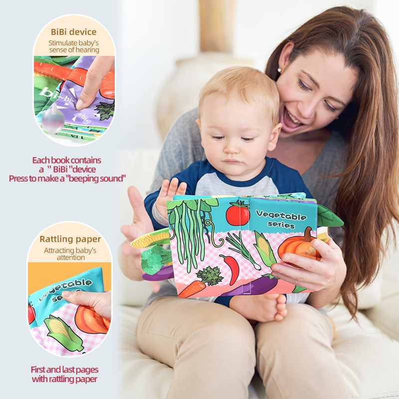 Baby Cloth Book 6-page 0-3 Year Old Infant Early Education Toys Vegetable Enlightenment Cognition Cloth Book Baby Toys