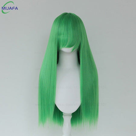 Very High Quality 400g 48 Colors 24Inch 60cm Long Straight Cosplay Wig With Bangs Heat Resistant Hair Anime Wigs + Wig Cap