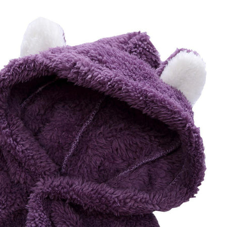 Winter Newborn Baby Plush Bodysuit Jumpsuit Cartoon Hoodies Boy Girl Romper Twins Clothes Korean version 0-12M