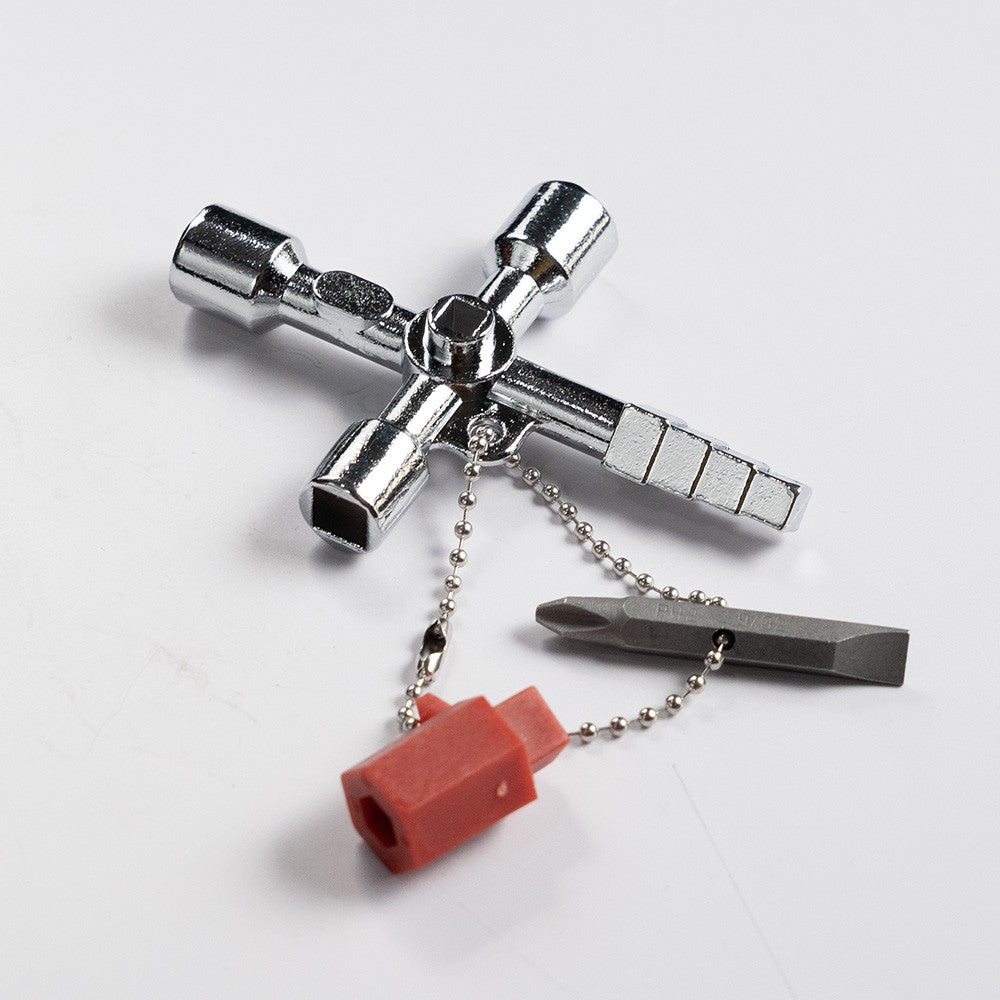 4in1 Electric Cabinet Elevator Hex Key Wrench Watermeter Valve Inner Triangle Wrench Multi-purpose Screwdriver Tool Set Portable