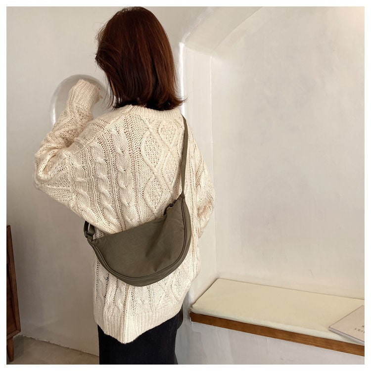 Upgraded Version Simple Design Women's Messenger Bag Nylon Hobos Small Shoulder Bags Vintage Female Girls Purse Cloth Handbags