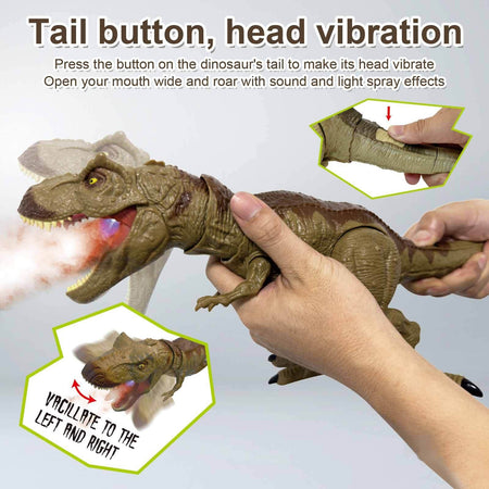 New Jurassic Period Realistic Dinosaur Model Electric Walking Sound Effect Light Up Roaring Tyrannosaurus Boys Dinosaur Gifts