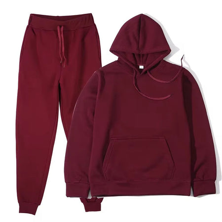 2025 Men's Autumn and Winter New Solid Color Hoodie+pants Two-piece Set Fashionable Casual Sports Set Size S-3XL Men's Tracksuit
