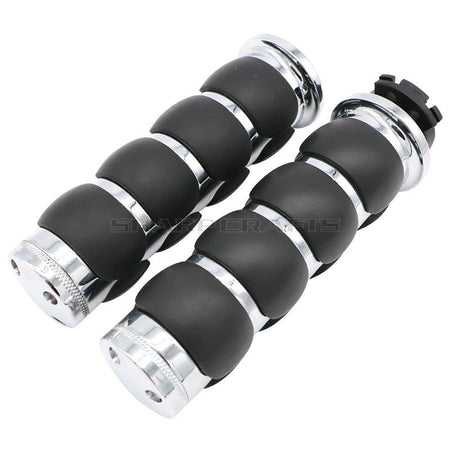 1" 25mm & 7/8'' 22mm Billet Rubber Flame Spike Hand Grips For Harley Honda Kawasaki Suzuki Yamaha  Bikes Cruiser Chopper Custom