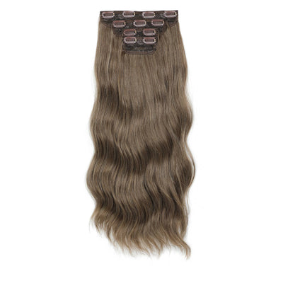 24Inch 61cm Body Wave Synthetic Wavy Blond 27/613 White Clip In Hair Extensions 4Pcs/lot 220g Heat Resistant Fiber