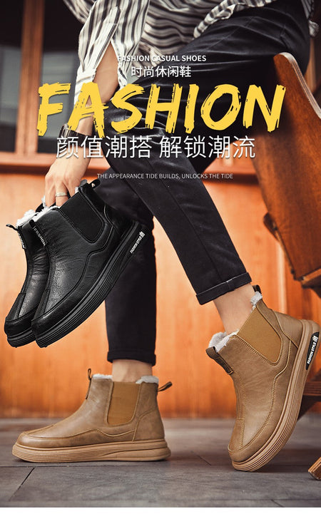 Men's Winter Boots and Cold-proof Boots 2025 Men's Winter High-quality Warm High-top Cotton Shoes Outdoor Thick-soled Snow Boots