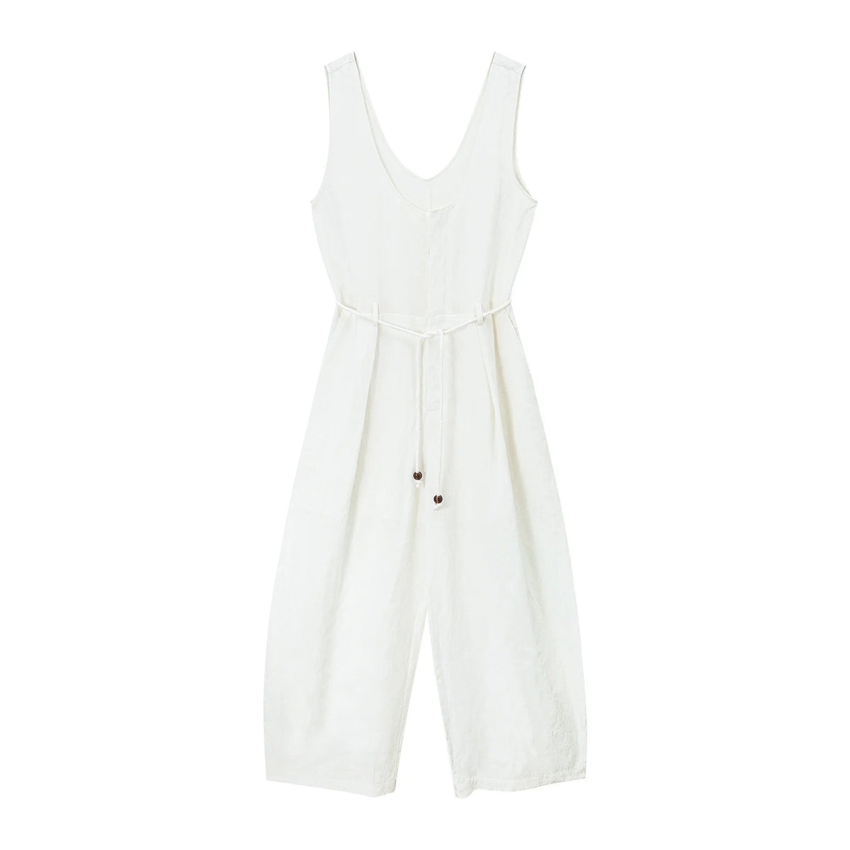 Colne U-Neck Linen Blend Vest And Knife Pleat One-Piece Pants Women's Fashion Design Sensation Tianli Material Long Pants