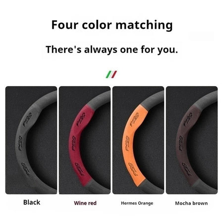 Car Suede Anti-slip Steering Wheel Cover For Ford Mondeo Focus Raptor Puma Edge Explorer Ecosport Ranger F150 Kuga Fiesta Fusion