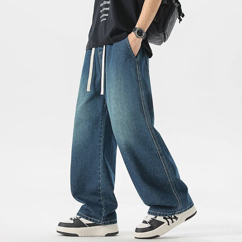 Men's Jeans American Loose Wide-leg Loose Straight Casual Trousers Street Hip-hop Baggy Jeans Black Grey  Blue Streetwear Men