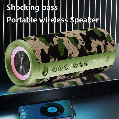 ZEALOT S51 Pro 40W Wireless Speakers, Outdoor Portable Subwoofer Speaker, Waterproof IPX 6,  Dual Pairing,5200mAh Battery.