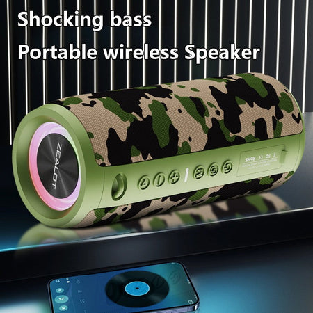 ZEALOT S51 Pro 40W Wireless Speakers, Outdoor Portable Subwoofer Speaker, Waterproof IPX 6,  Dual Pairing,5200mAh Battery.