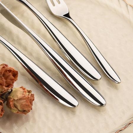 5Pcs 304 stainless steel tableware set steak knife fork cutlery set restaurant kitchen Home commercial high-end dinnerware
