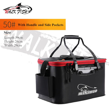 WALK FISH Thicken Fishing Bag Folding EVA Fishing Bucket Portable Live Fish Box Storage Outdoor Waterproof Camping Hiking Bag