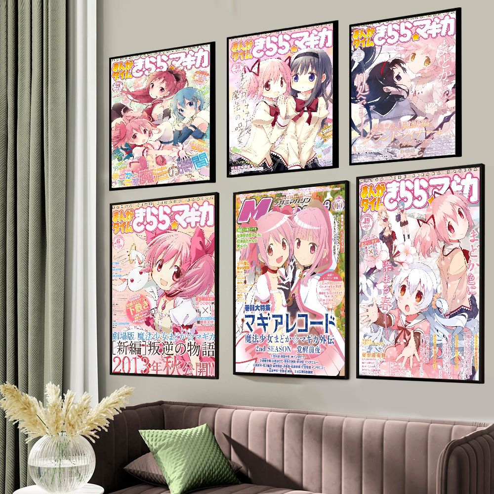 Puella Magi Madoka Magica Poster Anime Posters Sticky HD Quality Wall Art Retro Posters For Home Kawaii Room Decor