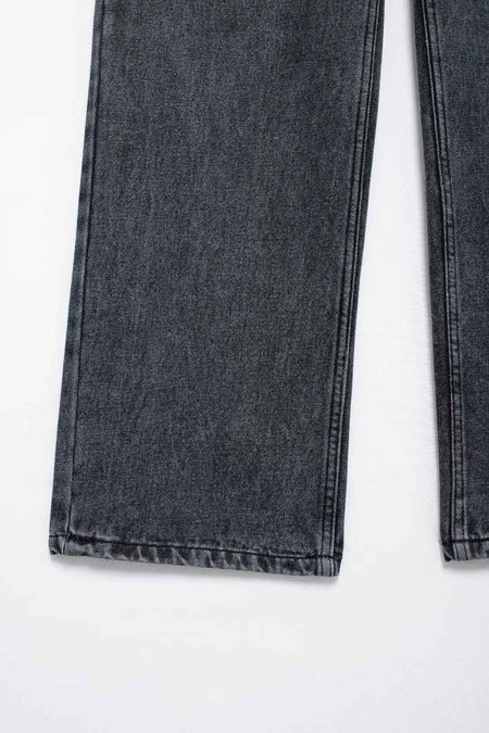HH 2024 Women's Street Fashion Denim Blue Jeans Distressed Patchwork High Waist Zipper Fly Ripped Retro Long Pants