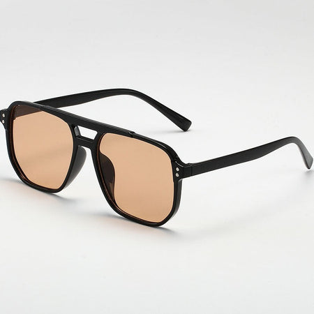 Classic Oversized Pilot Sunglasses Women Vintage Double Bridge Big Sun Shades Glasses Unisex Yellow Driving Eyewear UV400 Shades