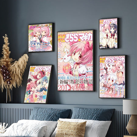 Puella Magi Madoka Magica Poster Anime Posters Sticky HD Quality Wall Art Retro Posters For Home Kawaii Room Decor