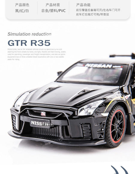 1:32 Nissan GTR R35 Racing Alloy Model Car Diecast Metal Toy Vehicle Model Collection Miniature Car Simulation Boy Birthday Gift