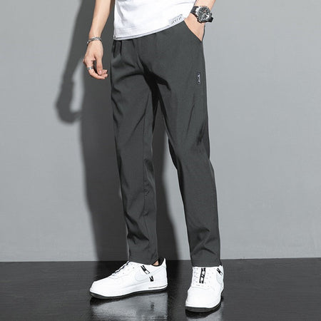 2024 Summer men's casual pants slim fit thin Korean version ice silk pants Jinlun sports pants straight tube quick drying pants