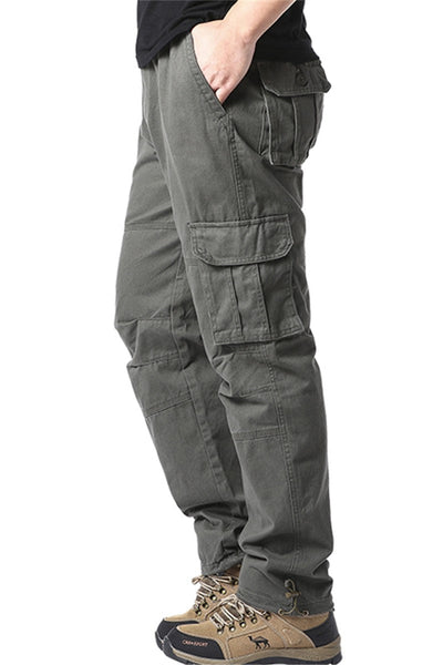 Big Size Men's Casual Sports Pants Stretch Waist Tactical Cargo Pants Man Hiking Pants Joggers Cotton Trousers