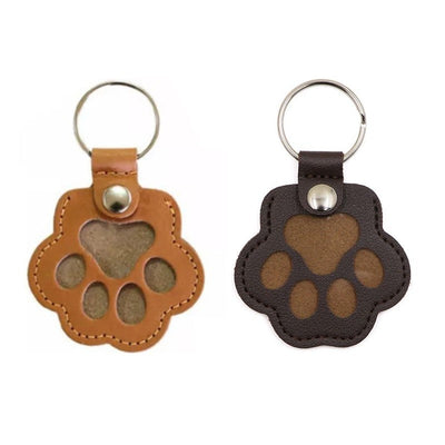 Pet Hair Memorial Keychain PU Leather Keepsake Locket for Cat Dog Fur Pet Hair Storage Pendant Handbag Hanging Accessories
