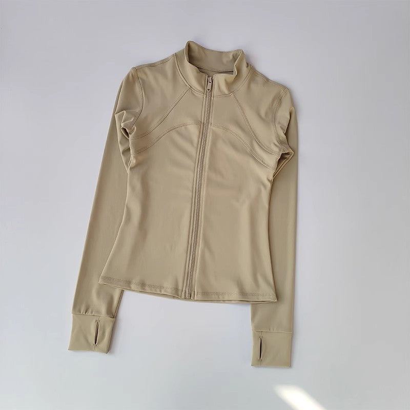 Women's Quick-Drying Long Sleeve Sports Jacket Running Training Fitness Top Gym Workout Sweatshirt - Casual Sports Coat