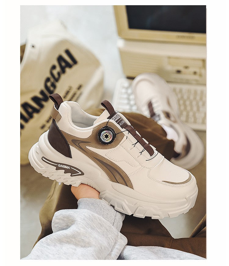 Autumn New Men's Sneakers Versatile High-Top Trendy Thick-Soled Running Shoes Casual Fashion Shoes Suitable for Outdoor Sports