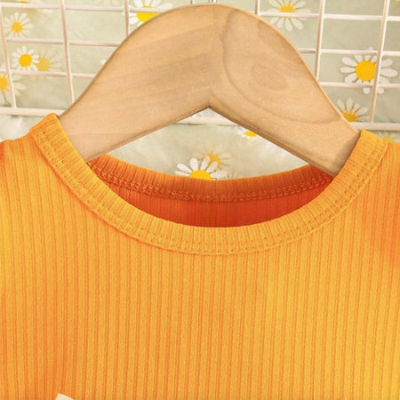 (0-3 Year Old Baby Girl Dress) Summer New Yellow Little Fly Sleeves Cute Bee Children'S Sleeveless Clothes+Bow Headband