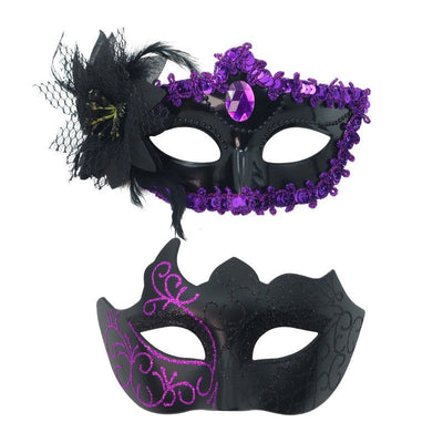 2PCS Couple Masks Sexy Painted Masquerade Mask Men Women Half Face Wedding Carnival Performance Costume Prom Parties Supplies