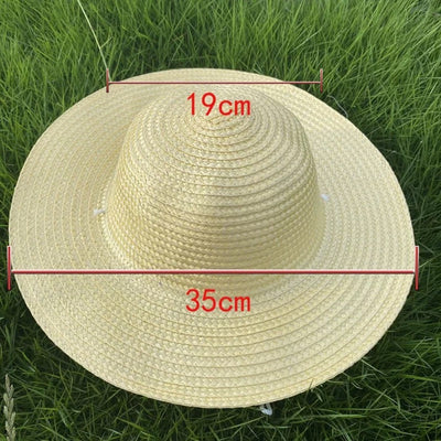 Summer Simple Straw Hats Women Men Wide Brim Beach Sun Hat Uv Protection Fishing Caps Farm Straw Hat With Windproof Rope Panama