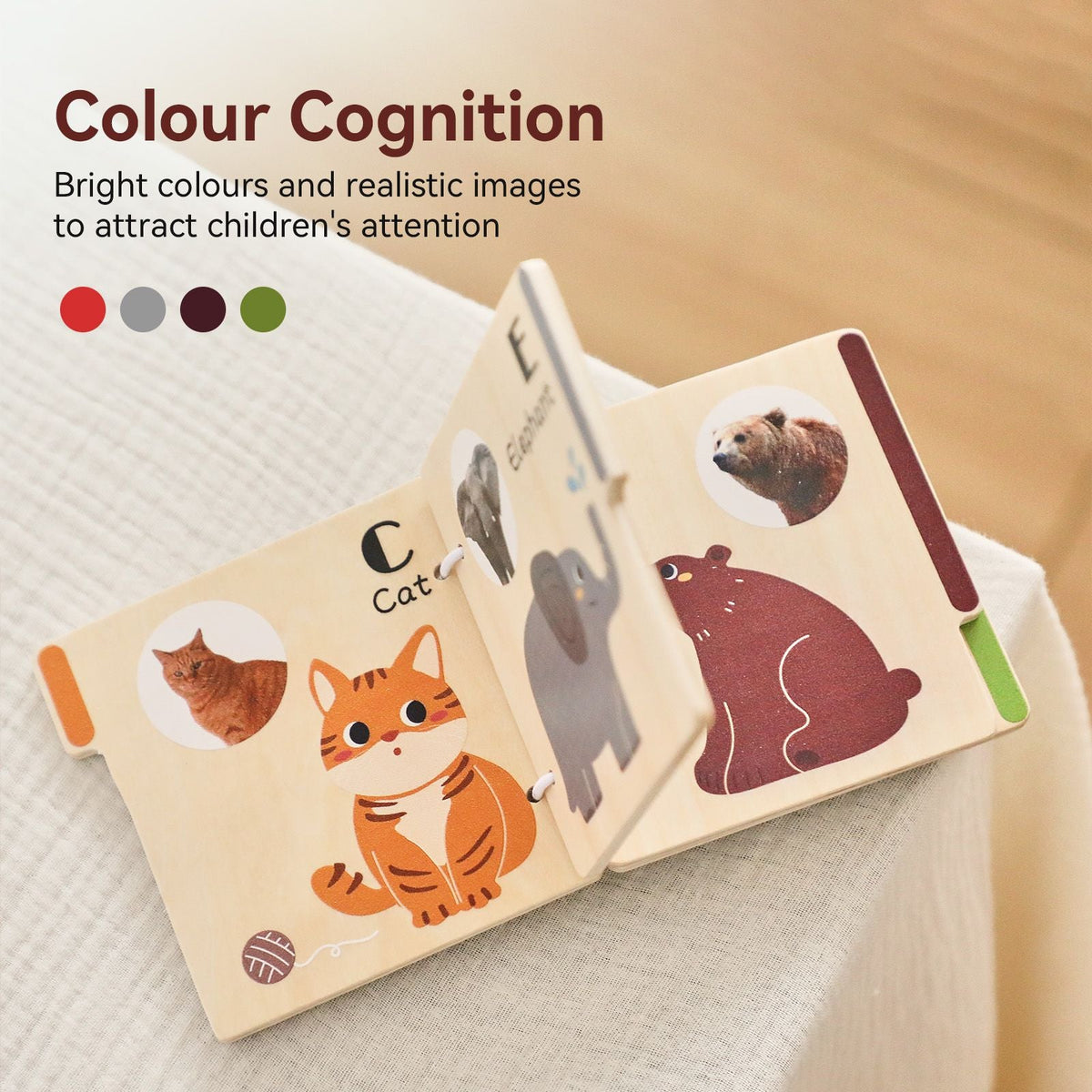 Baby Toys for 0 12 Months Cloth Book Early Educational Sensory Book Baby Soft Books Fluffy Cartoon Elephant Books With Mirror