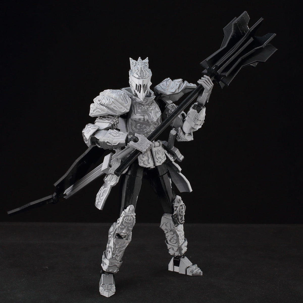 ?9L3D Lucky13 Silver Armor Knight Action Figure Dummy13 with TripleWeapon T13 Multi-Jointed 3D Printed Collectible Toy Titan13?