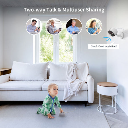 Jennov Outdoor/Indoor Security Cameras 2K HD Wireless WiFi Color Night Vision IP66 Waterproof Pet Dog Cat Baby Monitor Camera