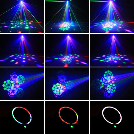 U'King Mini 30W Beam Pattern Moving Head Light RGB DMX Sound Activated Strobe Effect Stage Light for DJ Disco Party Christmas