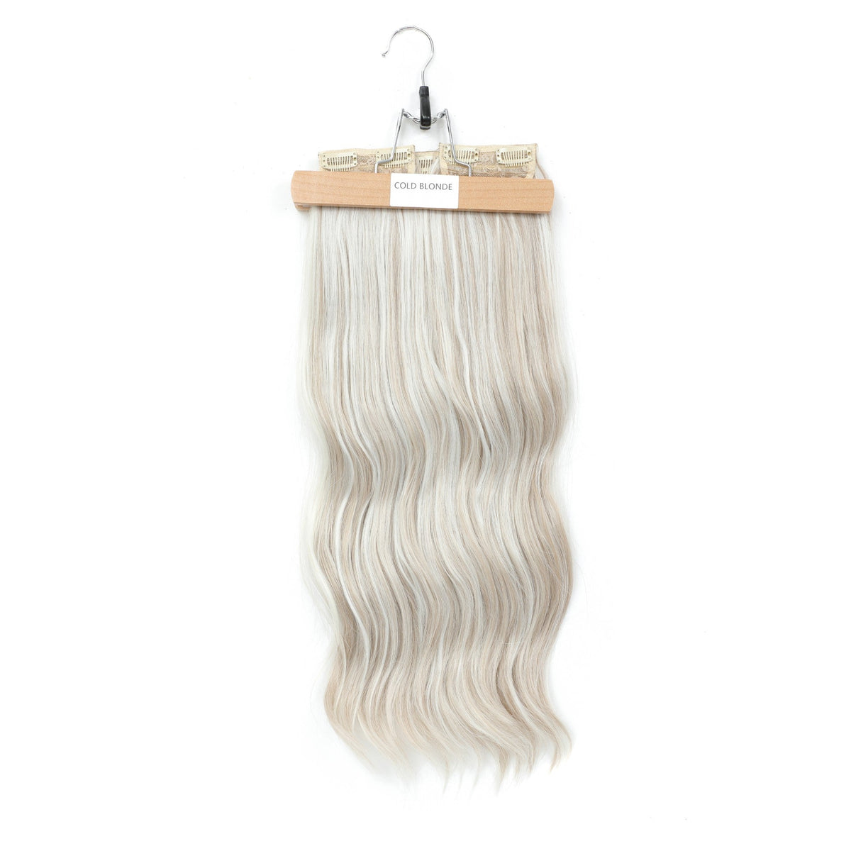 24Inch 61cm Body Wave Synthetic Wavy Blond 27/613 White Clip In Hair Extensions 4Pcs/lot 220g Heat Resistant Fiber