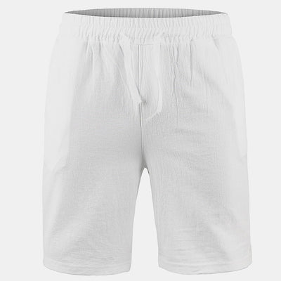 KB New Men's Cotton Linen Shorts Pants Male Summer Breathable Solid Color Linen Trousers Fitness Streetwear S-3XL