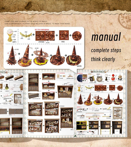 Magic Shop DIY Wooden Dollhouse Miniature Doll House Kit with Furniture Roombox Retro Home Model Toy for Children Gift