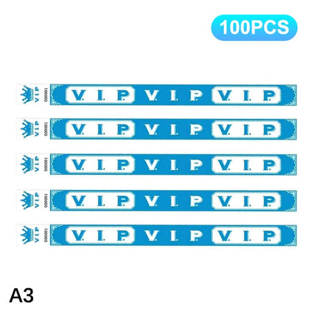 100pcs VIP Neon Paper Bracelets Fluorescent Waterproof Disposable Bracelets Tamper-Proof For Parties, Music Festivals & Events
