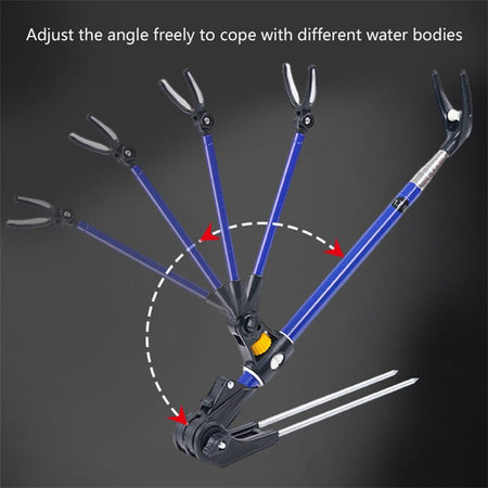 1.7M/2.1M/2.4M New Stainless Steel Thickened Telescopic Fishing Rod Bracket Fishing Rod Dual Purpose Bracket Fishing Rod Holder