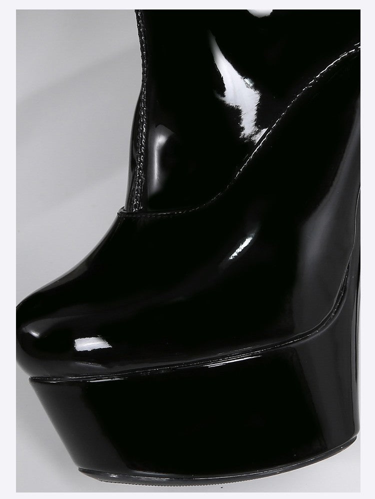 New Black Pole Dancing Long Shoes Night Club Party Queen Boots Over the Knee Boots High Heels Women Boots Sexy Thin Heels Shoes