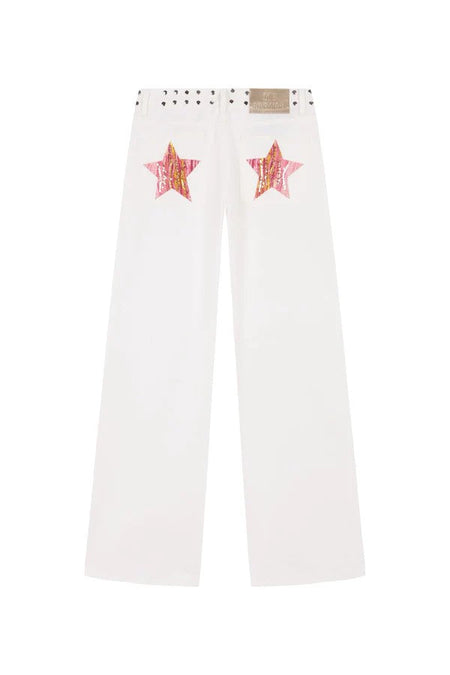 Y2K Women's Straight Leg Jeans Personalized Lucky Star Texture Retro Baggy Jeans Stylish High Street Willow Nail Low Waist Jeans